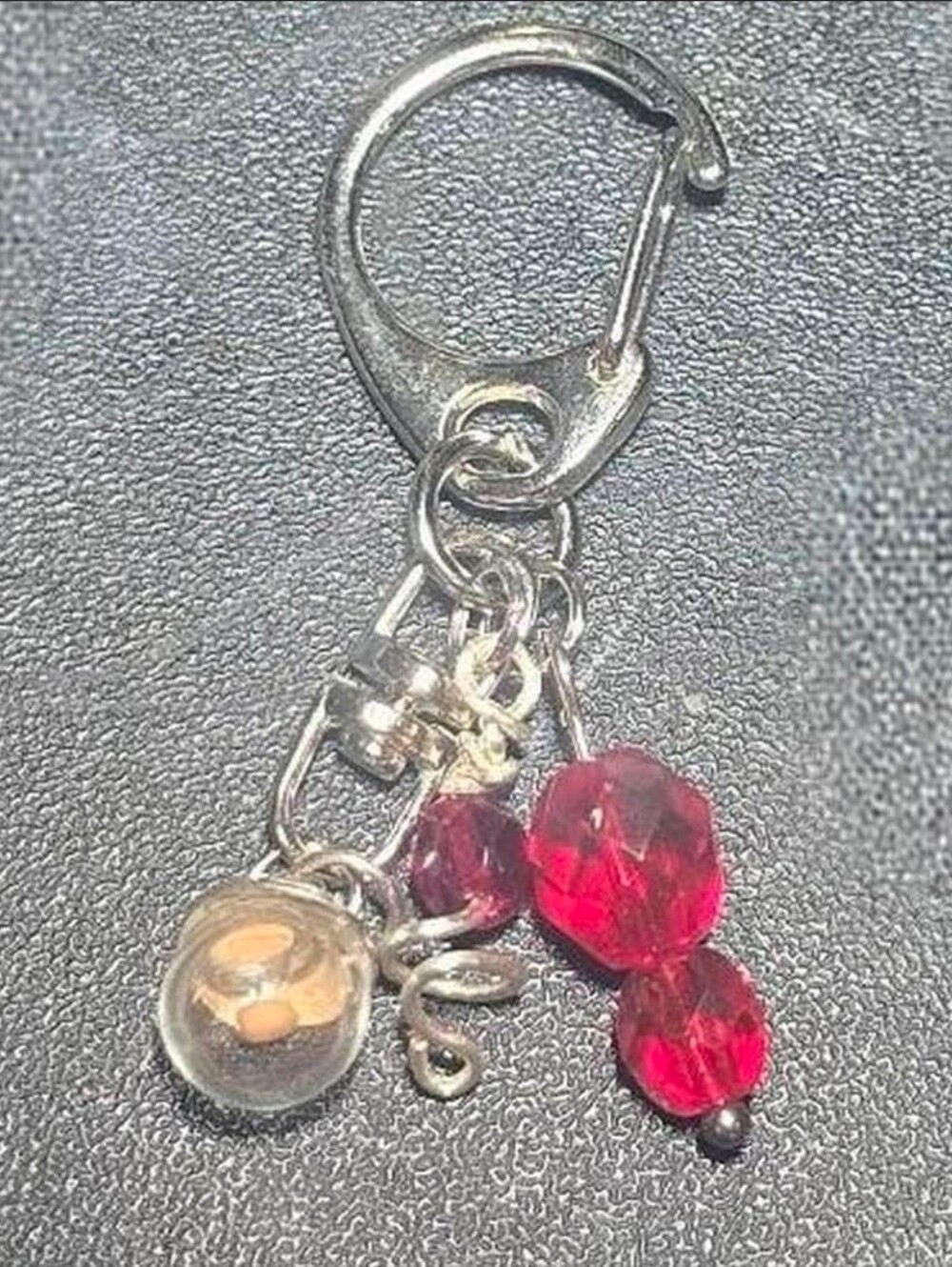 Handmade mustard seed (Matthew 17:20) vial bag charm/keychain